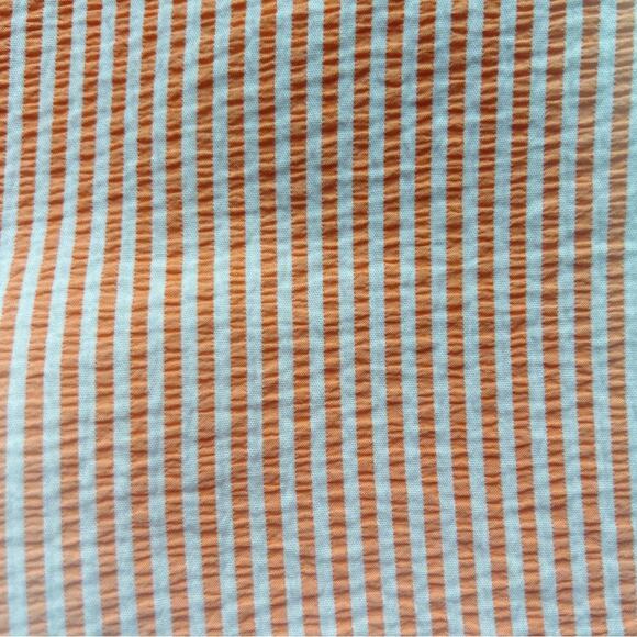 Talbots Shorts Size 10 Seersucker Orange & White Striped Bermuda Length NWOT - Picture 3 of 5